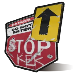 Road Signs Rust Item